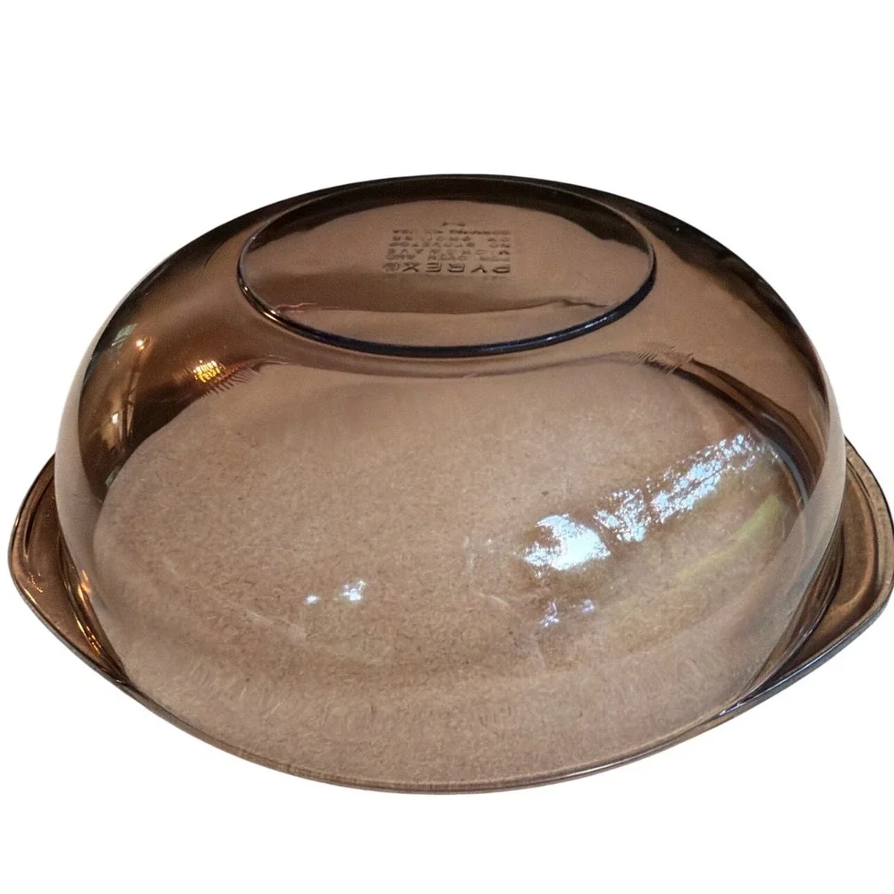 Pyrex Visions 1980s Vintage Brown Retro Serving Bowl | Amber Glass Casserole